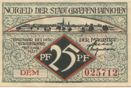 Gräfenhainichen - Stadt - 1921 - 31.5.1921 - 25 Pfennig 