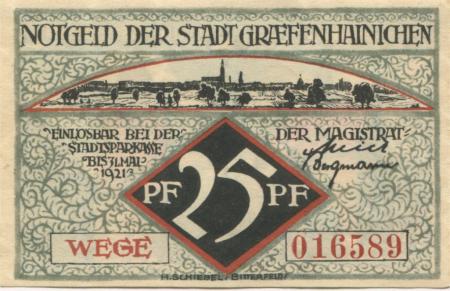 Gräfenhainichen - Stadt - 1921 - 31.5.1921 - 25 Pfennig 