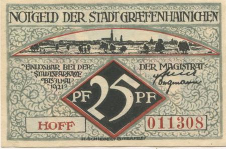 Gräfenhainichen - Stadt - 1921 - 31.5.1921 - 25 Pfennig 