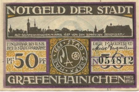 Gräfenhainichen - Stadt - 1921 - 31.5.1921 - 50 Pfennig 