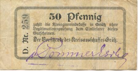 Grätz (heute: PL-Grodzisk Wielkopolski) - Kreis - - 1.1.1915 - 50 Pfennig 