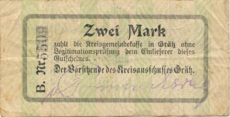Grätz (heute: PL-Grodzisk Wielkopolski) - Kreis - - 1.1.1915 - 2 Mark 