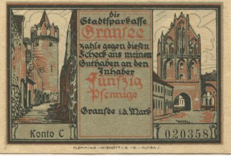 Gransee - Stadtsparkasse - -- - 50 Pfennig 