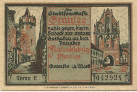 Gransee - Stadtsparkasse - -- - 75 Pfennig 