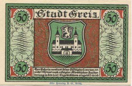 Greiz - Stadt - 5.9.1921 - 50 Pfennig 