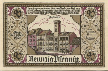 Greiz - Stadt - 5.9.1921 - 90 Pfennig 