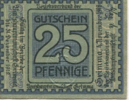 Grimma - Amtshauptmannschaft - 4.11.1918 - 31.12.1919 - 25 Pfennig 