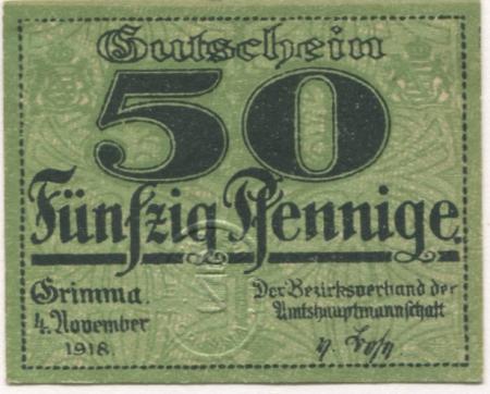 Grimma - Amtshauptmannschaft - 4.11.1918 - 31.12.1919 - 50 Pfennig 