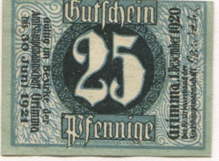 Grimma - Amtshauptmannschaft - 1.12.1920 - 30.6.1921 - 25 Pfennig 