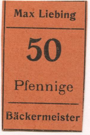 Groitzsch - Liebing, E. Max. Bäckermeister - -- - 50 Pfennig 