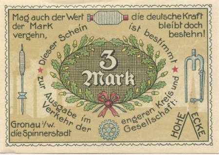 Gronau - Gesellschaft Hohe Ecke - -- - 3 Mark 
