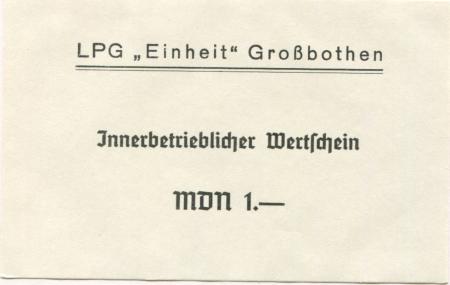 Großbothen - LPG Einheit - -- - 1 Mark 