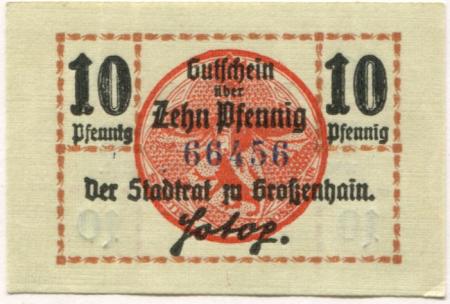 Großenhain - Stadt -- 31.12.1919 - 10 Pfennig 