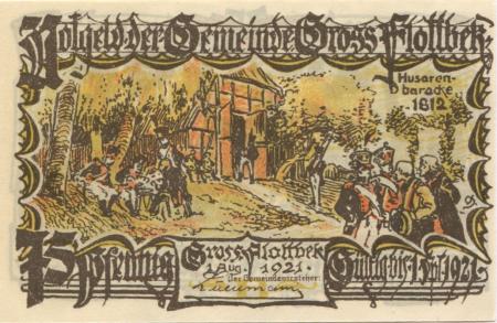 Groß-Flottbek (heute: Hamburg) - Gemeinde - 1.6.1921 - 1.9.1921 - 75 Pfennig 
