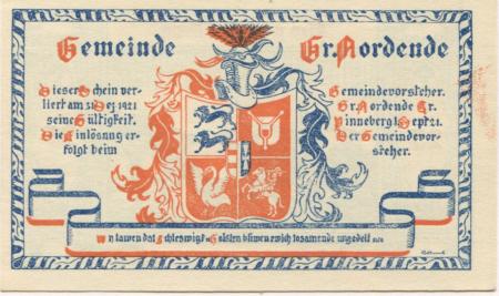 Groß-Nordende - Gemeinde - 1.9.1921 - 31.12.1921 - 1 Mark 