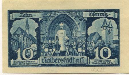 Halberstadt - Stadt - 27.4.1921 - 10 Pfennig 