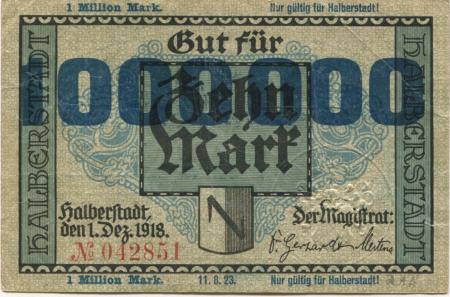 Halberstadt - Stadt - 11.8.1923 - 1 Million Mark 