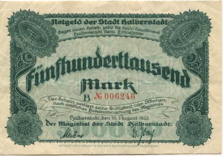 Halberstadt - Stadt - 18.8.1923 - 500000 Mark 