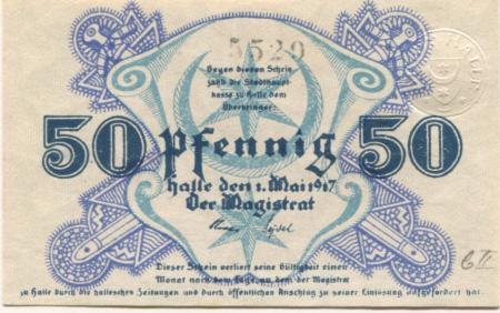 Halle - Stadt - 1.5.1917 - 50 Pfennig 