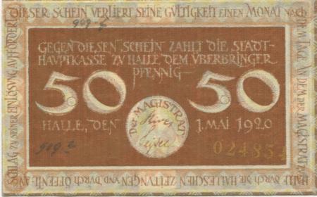 Halle - Stadt - 1.5.1920 - 50 Pfennig 