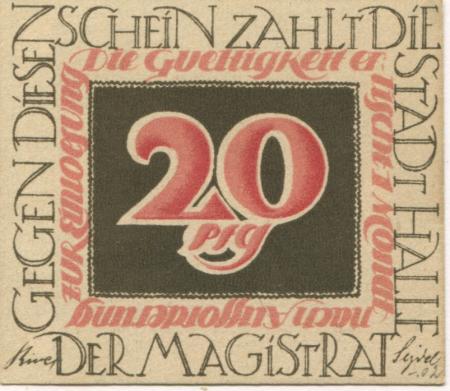 Halle - Stadt - -- - 20 Pfennig 