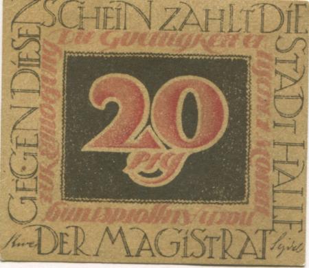 Halle - Stadt - -- - 20 Pfennig 