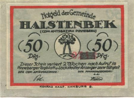 Halstenbek - Gemeinde - -- - 50 Pfennig 