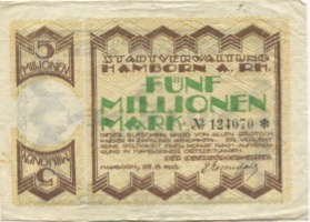 Hamborn (heute: Duisburg) - Stadt - 25.8.1923 - 5 Millionen Mark 
