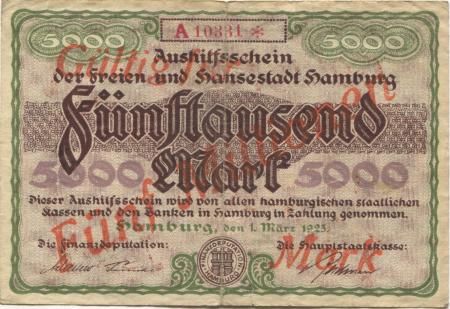 Hamburg - Stadt und Staat - -- - 5 Millionen Mark 