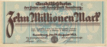 Hamburg - Stadt und Staat - 24.8.1923 - 10 Millionen Mark 