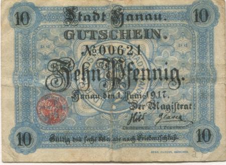 Hanau - Stadt - 1.6.1917 - 10 Pfennig 
