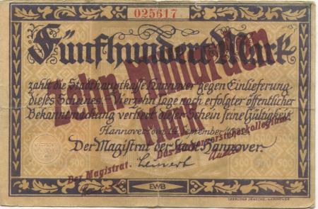 Hannover - Stadt - -- - 10 Milliarden Mark 