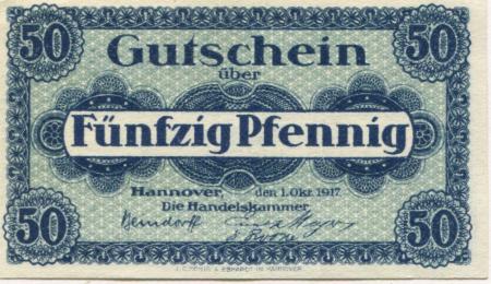 Hannover - Handelskammer - 1.10.1917 - 50 Pfennig 