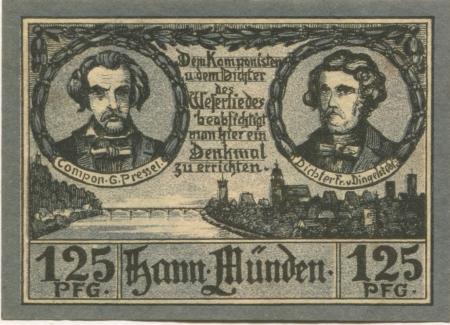 Hannoverisch Münden - Stadt - -- - 1.25 Mark 