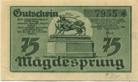 Harzgerode - Stadt - 7.7.1921 - 75 Pfennig 