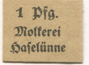 Haselünne - Molkerei - -- - 1 Pfennig 
