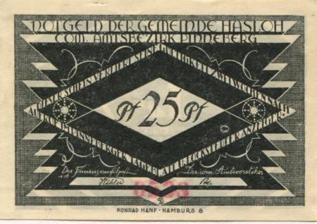 Hasloh - Gemeinde - -- - 25 Pfennig 