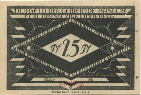 Hasloh - Gemeinde - -- - 25 Pfennig 