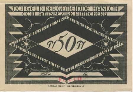 Hasloh - Gemeinde - -- - 50 Pfennig 