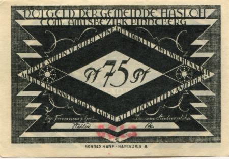 Hasloh - Gemeinde - -- - 75 Pfennig 