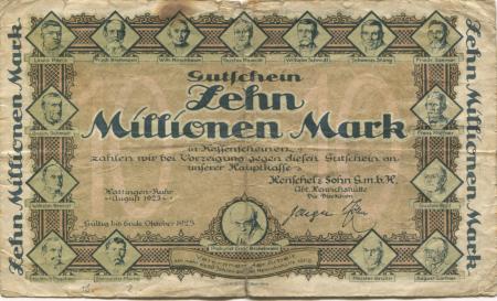 Hattingen - Henschel & Sohn, Abteilung Henrichshütte - August 1923 - Oktober 1923 - 10 Millionen Mark 