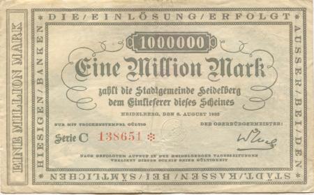 Heidelberg - Stadt - 8.8.1923 - 1 Million Mark 