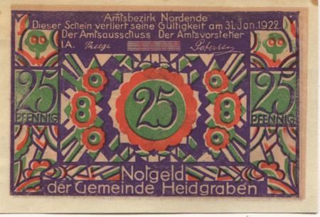 Heidgraben - Gemeinde - - 31.1.1922 - 25 Pfennig 