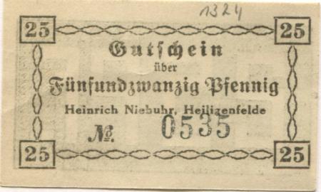 Heiligenfelde (heute: Syke) - Niebuhr, Heinrich - -- - 25 Pfennig 