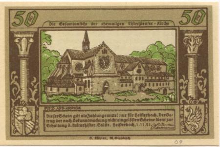 Heisterbach (heute: Königswinter) - Hermanns, Direktor Klostermuseumsverwaltung - 1.11.1921 - 50 Pfennig 