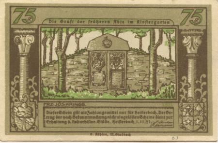 Heisterbach (heute: Königswinter) - Hermanns, Direktor Klostermuseumsverwaltung - 1.11.1921 - 75 Pfennig 