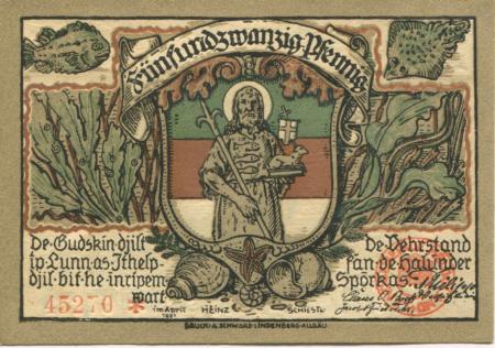 Helgoland - Spar- und Leihkasse - April 1921 - 25 Pfennig 