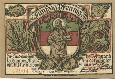 Helgoland - Spar- und Leihkasse - April 1921 - 50 Pfennig 