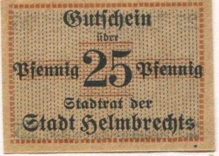 Helmbrechts - Stadt - -- - 25 Pfennig 