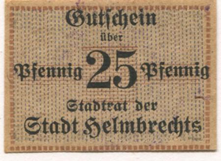 Helmbrechts - Stadt - -- - 25 Pfennig 